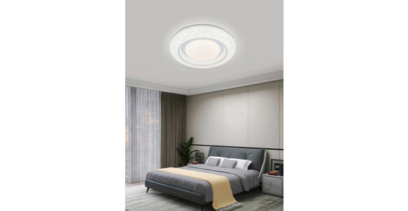 LED-DECKENLEUCHTE 38/7 cm    - Chromfarben/Weiß, Trend, Kunststoff/Metall (38/7cm) - Novel