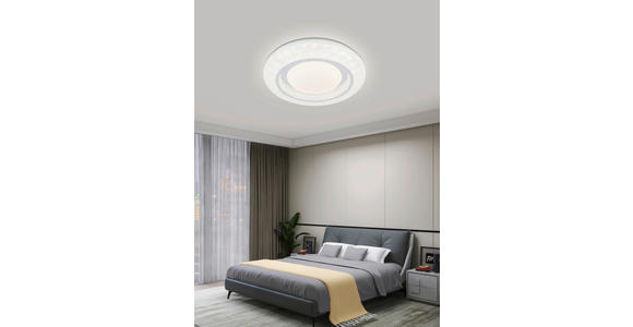 LED-DECKENLEUCHTE 38/7 cm - Chromfarben/Weiß, Trend, Kunststoff/Metall (38/7cm) - Novel
