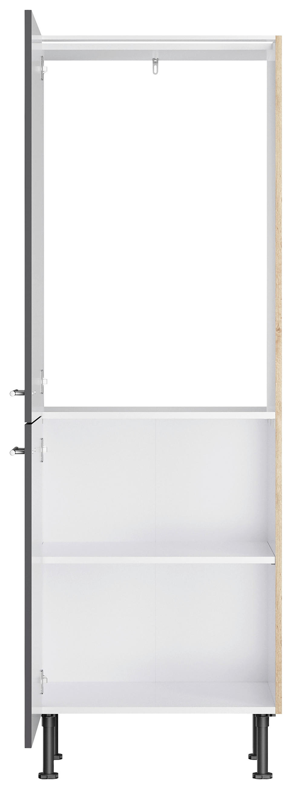 KÜCHENLEERBLOCK 270 cm   in Anthrazit, Eichefarben  - Edelstahlfarben/Eichefarben, Basics, Holzwerkstoff/Metall (270cm) - Optifit