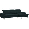 ECKSOFA in Flachgewebe Petrol  - Petrol/Schwarz, LIFESTYLE, Textil/Metall (310/180cm) - Valnatura