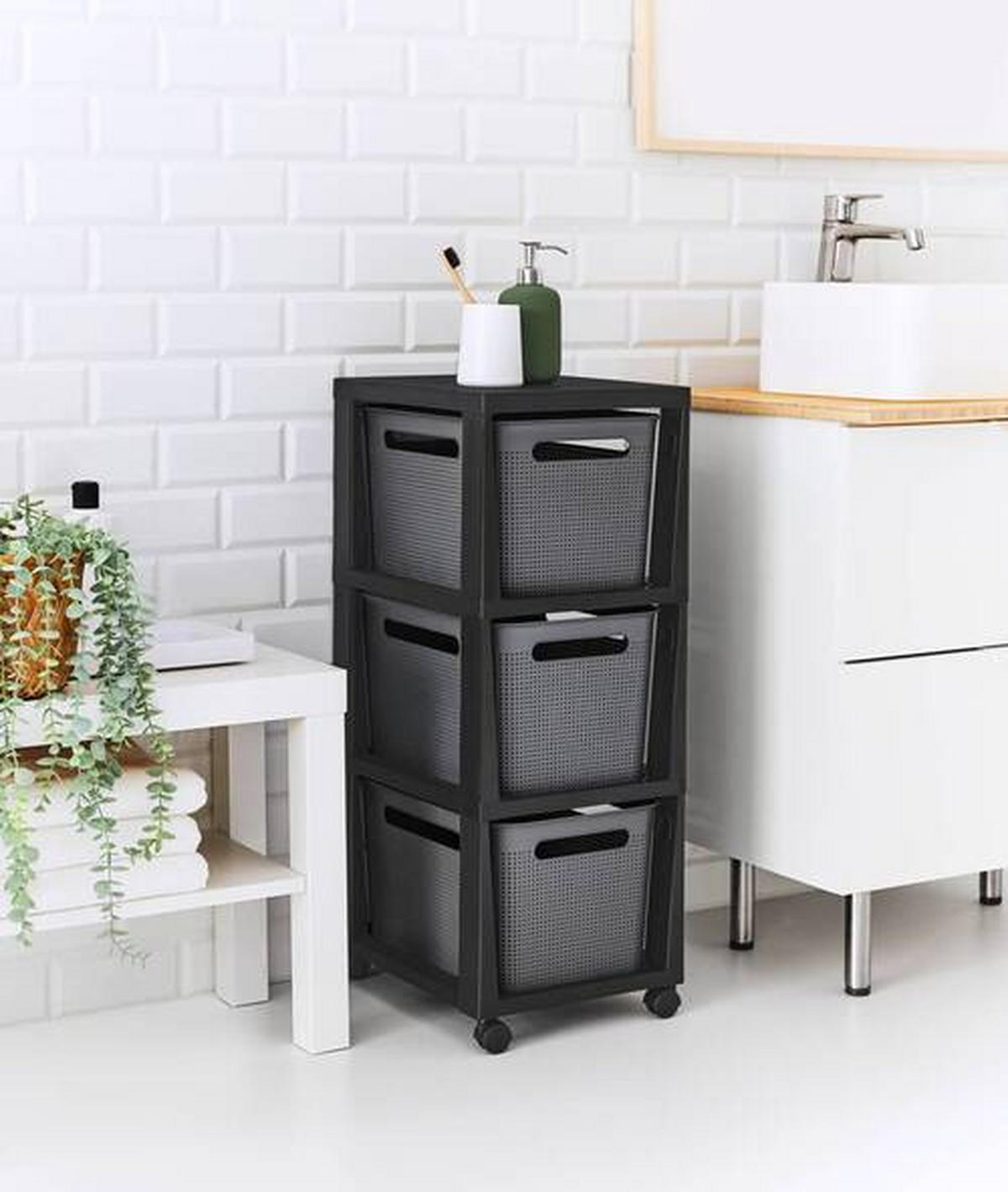 ALLZWECKWAGEN  - Weiss/Anthrazit, Basics, Kunststoff (37/30/35cm) - Rotho