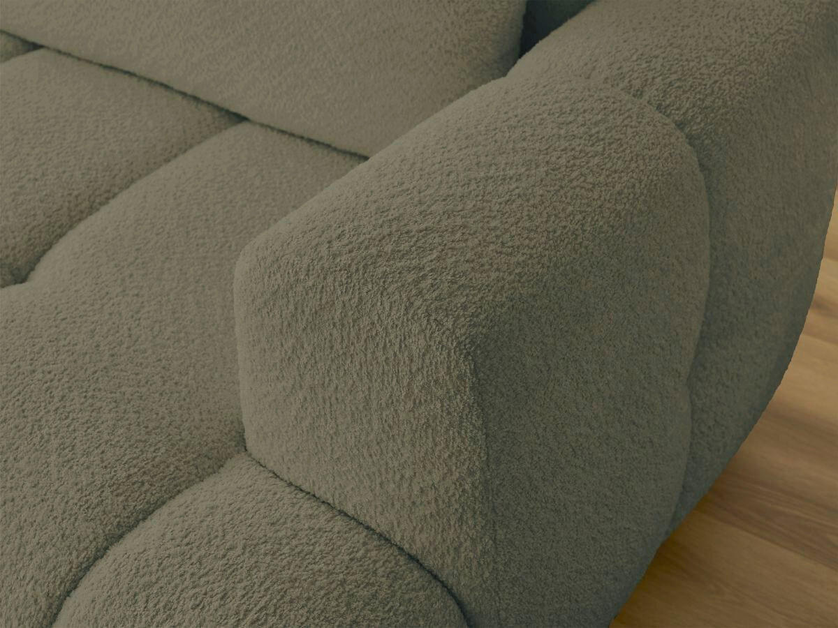 ECKSCHLAFSOFA FUJI Bouclé Grün  inkl.  - Schwarz/Grün, MODERN, Kunststoff/Textil (160/292cm)