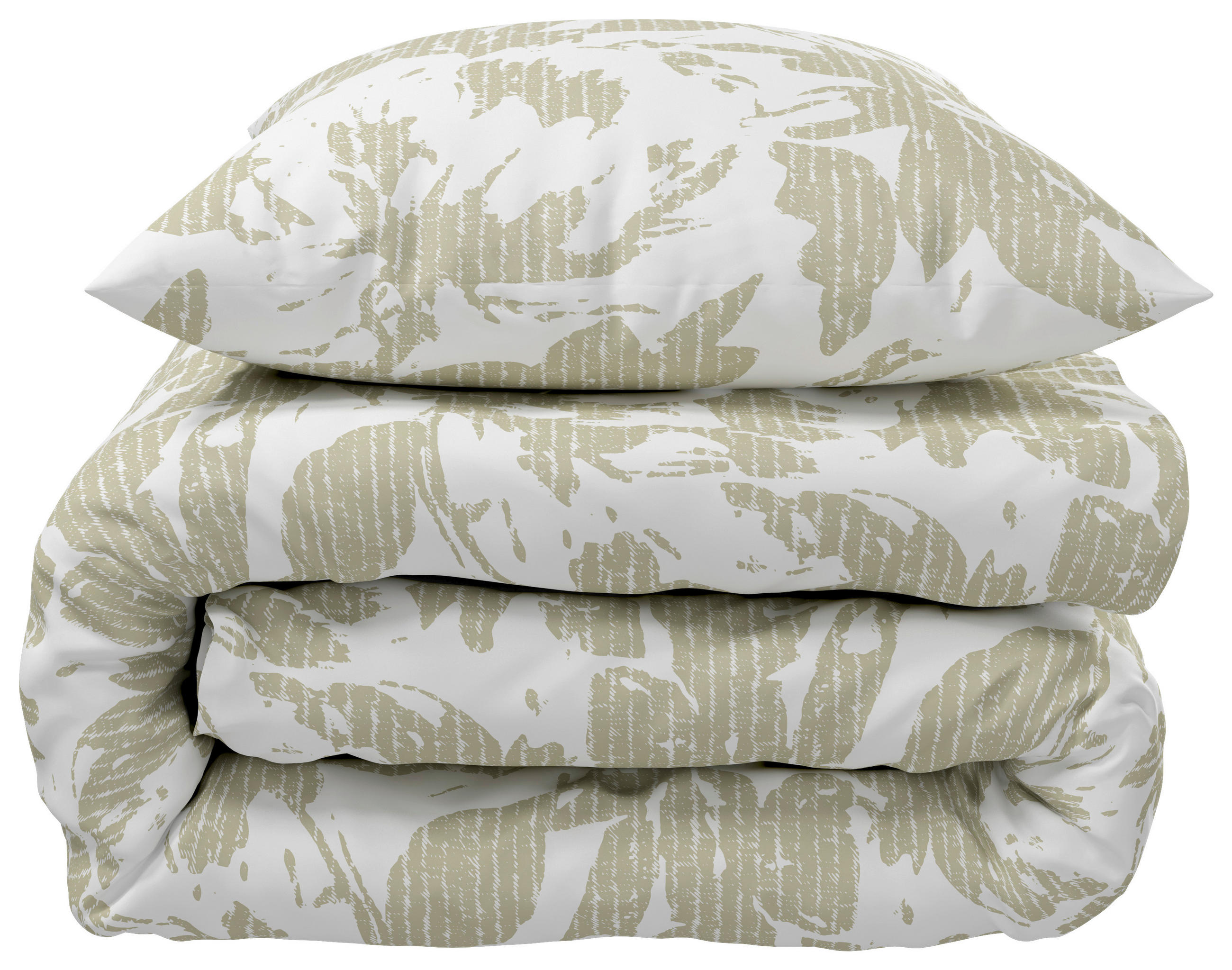 BETTWÄSCHESET Satin 160/210 cm  65 cm/100 cm  - Graugrün, Basics, Textil (160/210cm) - Novel