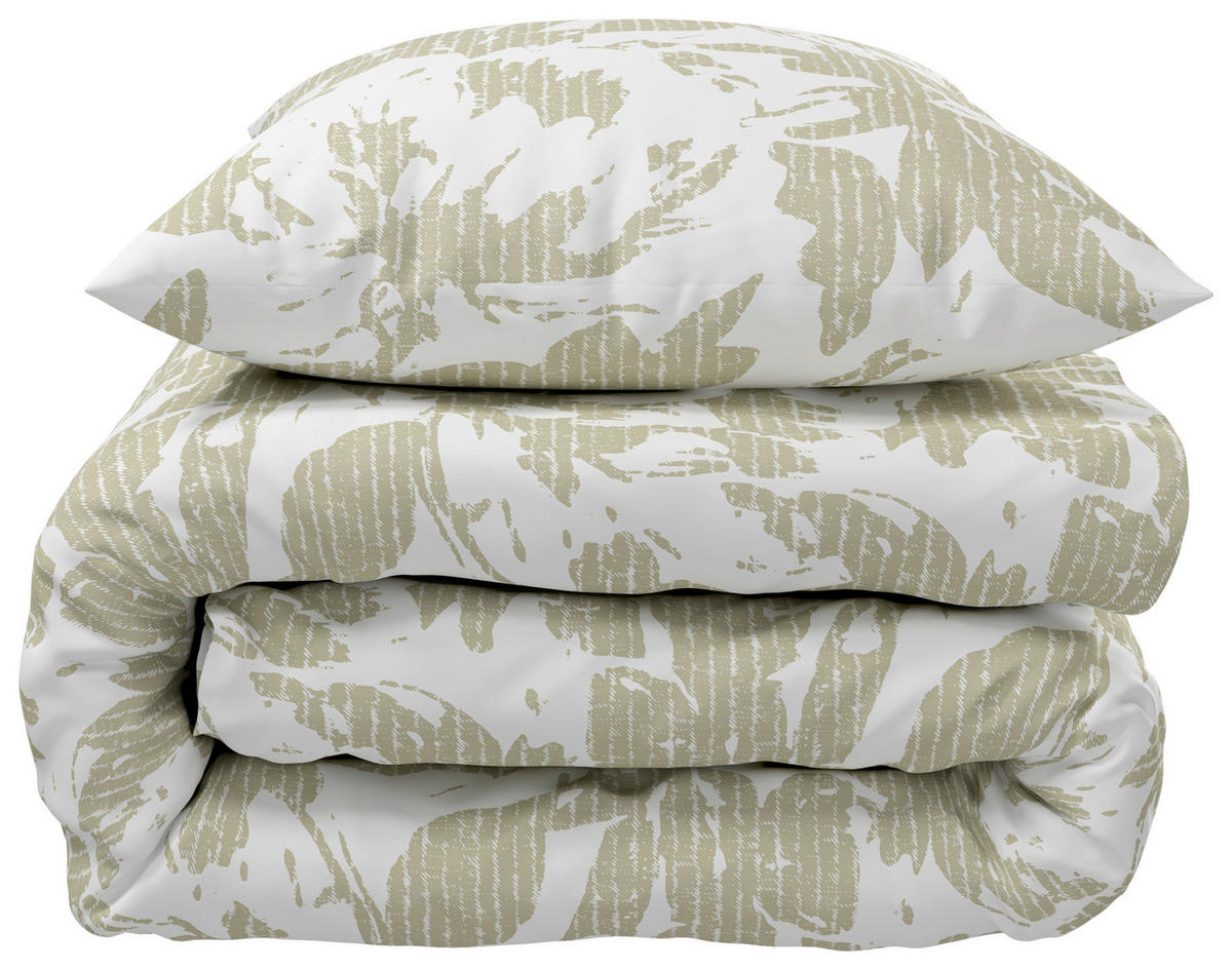 BETTWÄSCHESET Satin 160/210 cm  65 cm/100 cm  - Graugrün, Basics, Textil (160/210cm) - Novel