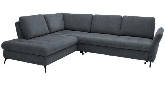 ECKSOFA in Bouclé Dunkelgrau  - Dunkelgrau/Schwarz, Natur, Textil/Metall (233/288cm) - Valnatura