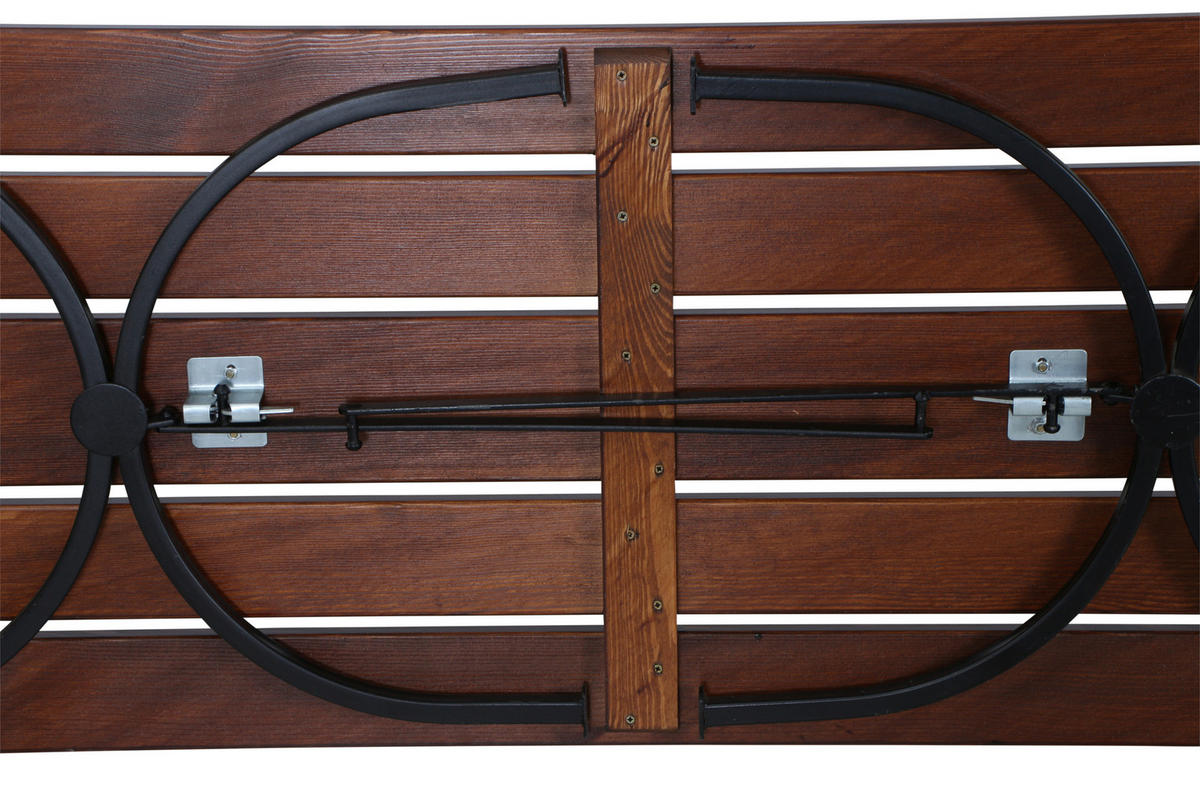 BIERTISCHGARNITUR 3-teilig  - Dunkelbraun, MODERN, Holz/Metall (60/60/180cm) - Gardenson