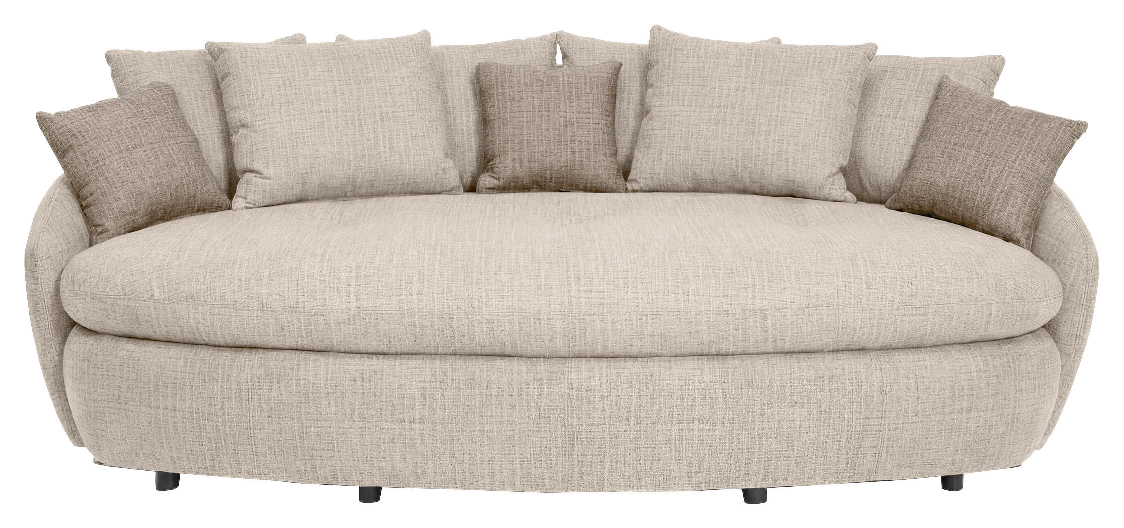 MEGASOFA Chenille Beige  - Hellbraun/Beige, Trend, Kunststoff/Textil (238/80/140cm) - MID.YOU