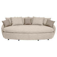 MEGASOFA Chenille Beige  - Hellbraun/Beige, Trend, Kunststoff/Textil (238/80/140cm) - MID.YOU