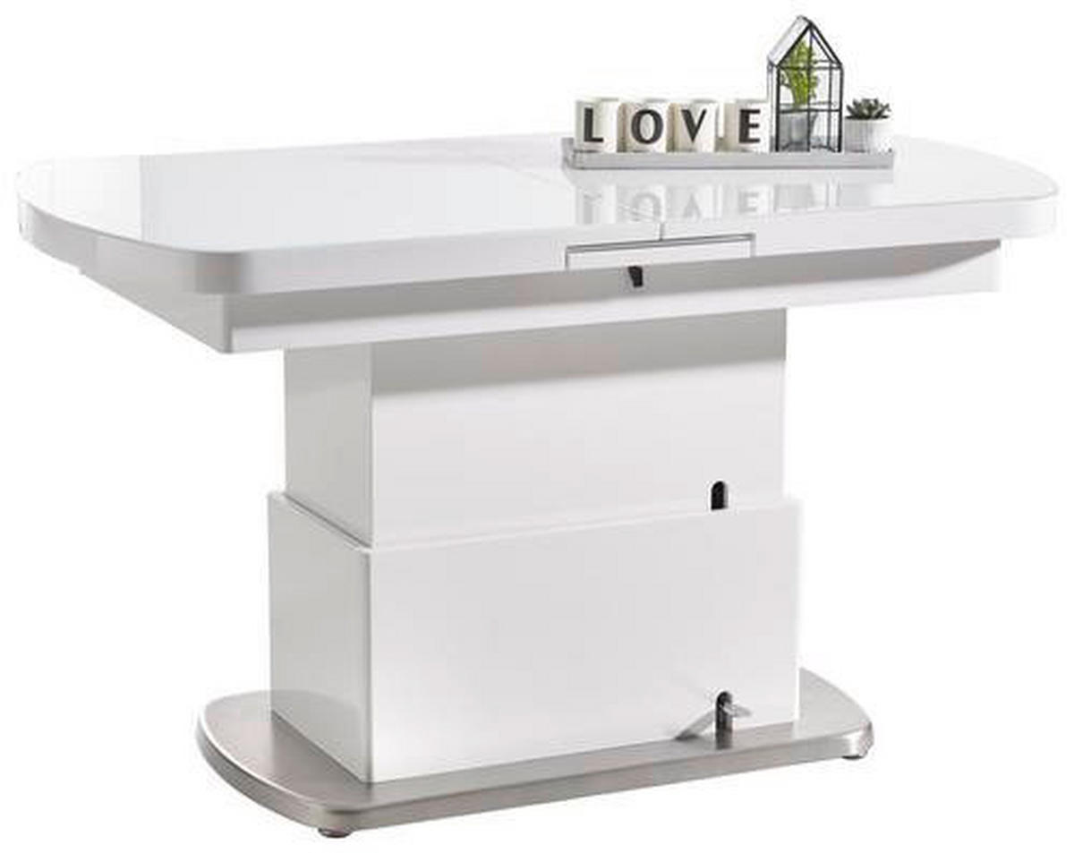 SOFFBORD i metall, glas, trämaterial 135/75/50 cm  - stålfärgad/vit, Design, metall/trämaterial (135/75/50cm) - Livetastic