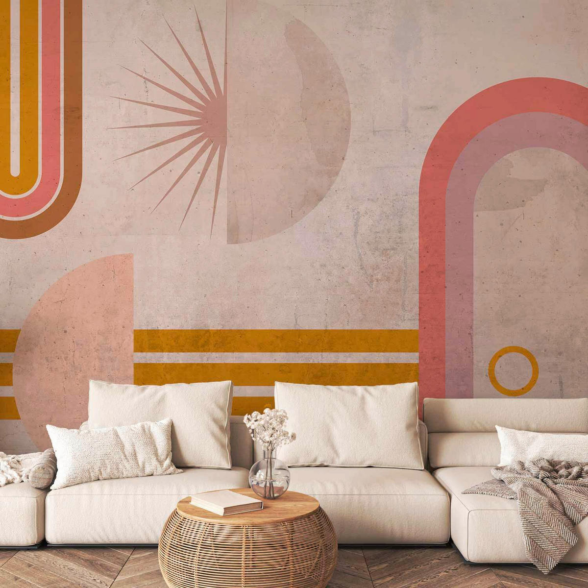 FOTOTAPET 250/175 cm  - pink/brun, Lifestyle, textil (250/175cm) - artgeist