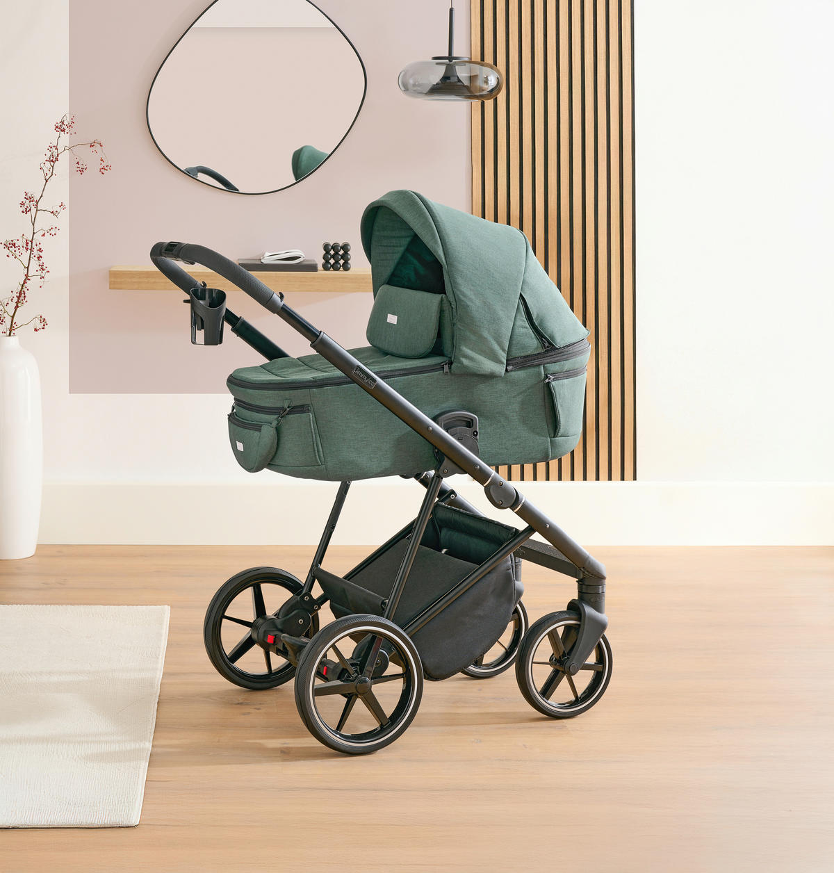 BARNVAGNSSET  - skogsgrön/svart, Basics, metall/textil (57,5/116/101cm) - Jimmylee
