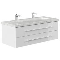 WASCHTISCHKOMBI 130 cm  - Weiß Hochglanz, Basics, Holzwerkstoff/Stein (130cm) - MID.YOU