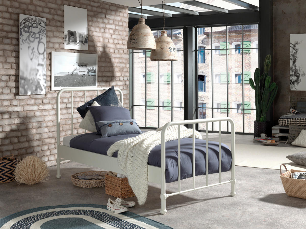 KINDER-/JUNIORBETT - Weiß, MODERN, Holz/Metall (90/200cm) - Vipack