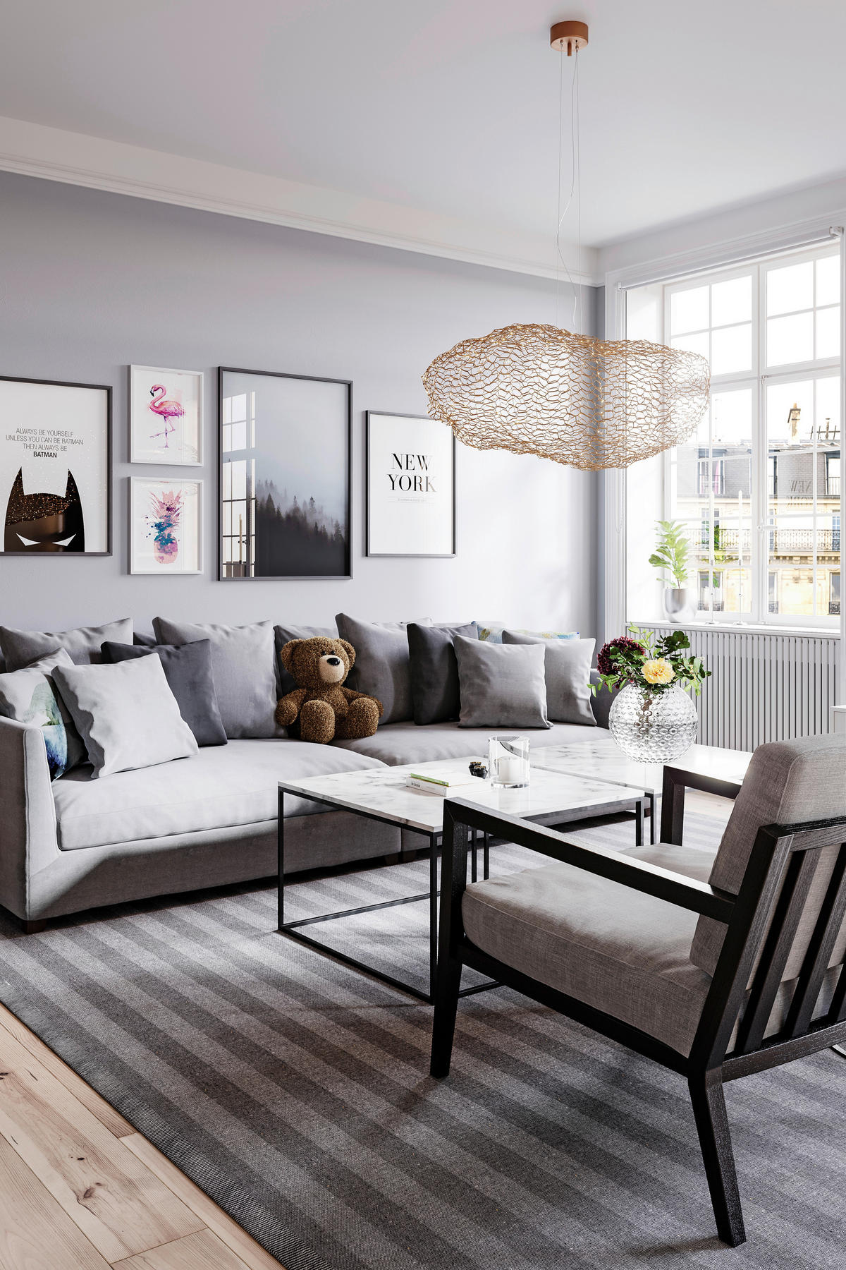 LED-HÄNGELEUCHTE Hayden 76/40/147 cm   - Goldfarben, Trend, Metall (76/40/147cm) - By Rydéns