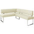 ECKBANK in Leder, Metall Beige, Chromfarben - Chromfarben/Beige, Design, Leder/Metall (165/206cm) - Novel ECKBANK in Leder, Metall Beige, Chromfarben - Chromfarben/Beige, Design, Leder/Metall (165/206cm) - Novel