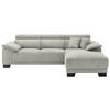 ECKSOFA in Cord Graubraun  - Graubraun/Schwarz, Design, Holz/Textil (270/174cm) - Pure Home Lifestyle