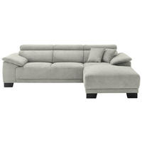ECKSOFA in Cord Graubraun  270/174 cm  - Graubraun/Schwarz, Design, Holz/Textil (270/174cm) - Pure Home Lifestyle