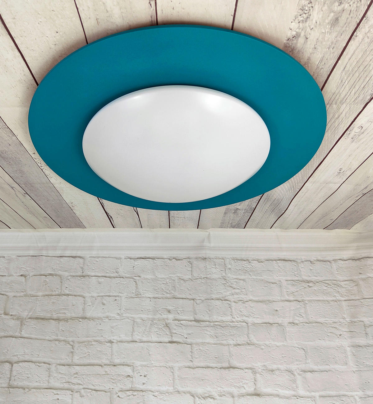 KINDERDECKENLEUCHTE 53/53/10 cm   - Petrol, Basics, Kunststoff (53/53/10cm)