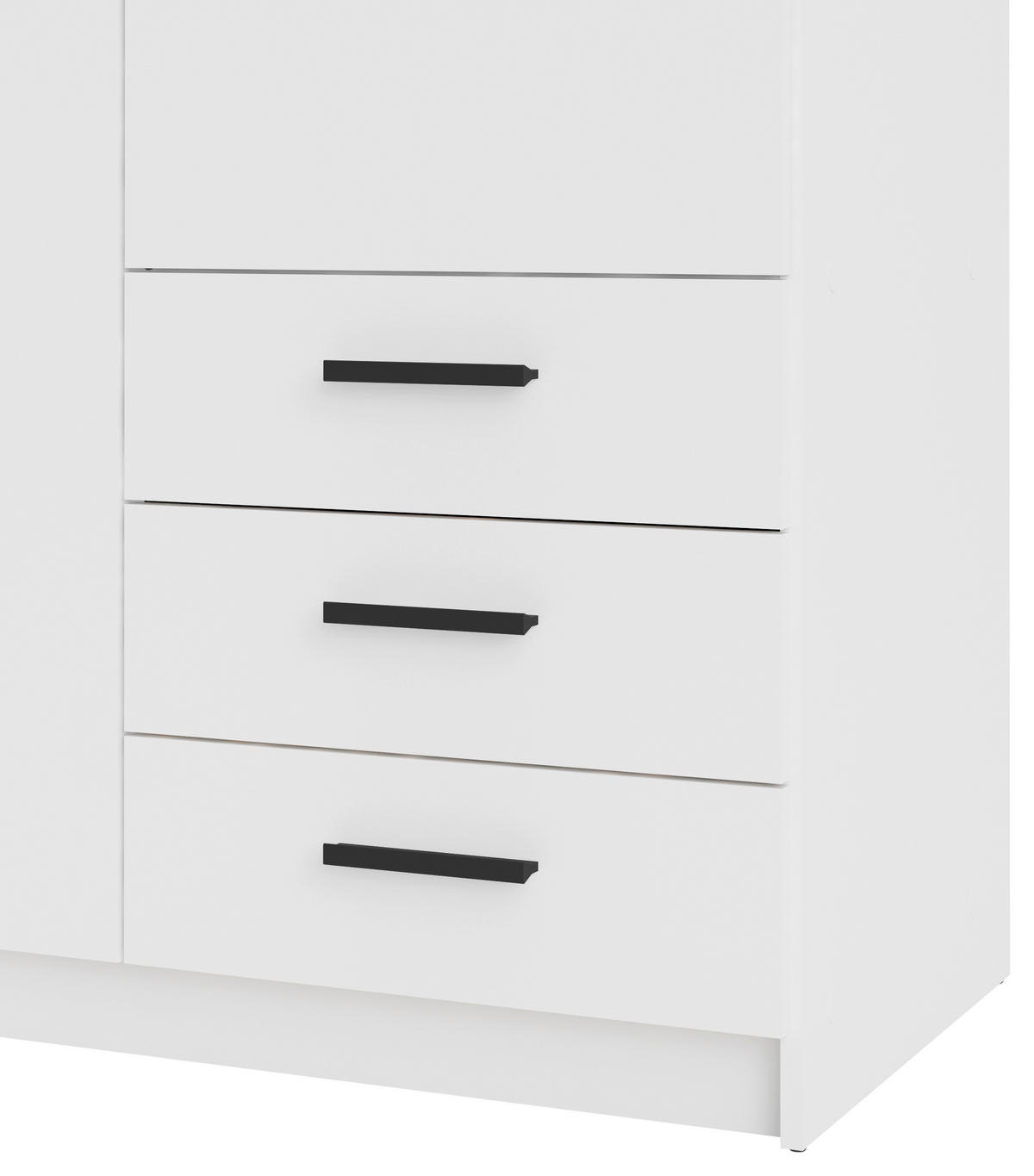 KLEIDERSCHRANK in Weiss  - Weiss/Schwarz, Basics, Holzwerkstoff/Metall (98,5ml) - MID.YOU