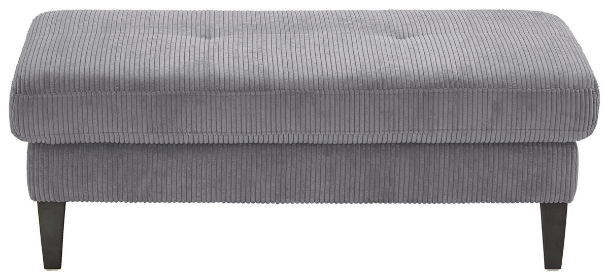 HOCKER in Textil Anthrazit  - Anthrazit/Schwarz, Modern, Textil/Metall (130/45/67cm) - Beldomo Style