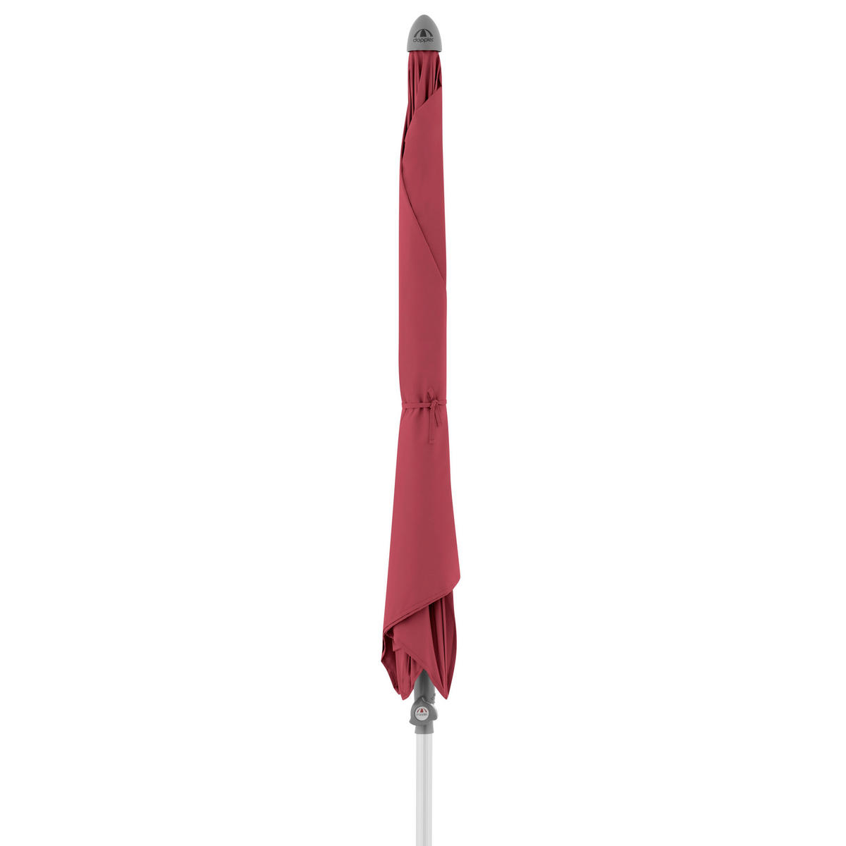 SONNENSCHIRM 225x120 cm Rot  - Silberfarben/Rot, KONVENTIONELL, Textil/Metall (225/120cm) - Doppler