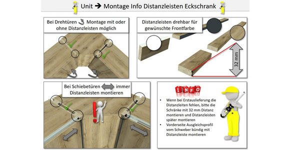 ECKLEISTE   - Eichefarben/Anthrazit, Holzwerkstoff - Hom`in