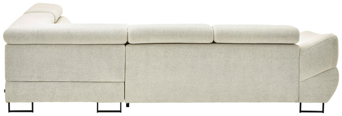ECKSOFA in Webstoff Beige  - Beige/Schwarz, Design, Textil/Metall (280/235cm) - Hom`in