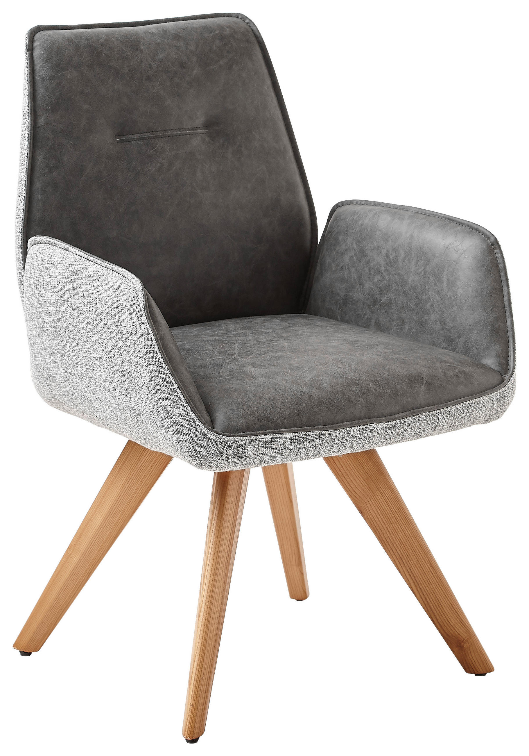 NASLANJAČ, les, tekstil siva - siva/barve hrasta, Design, tekstil/les (65/89/60cm) - Venda