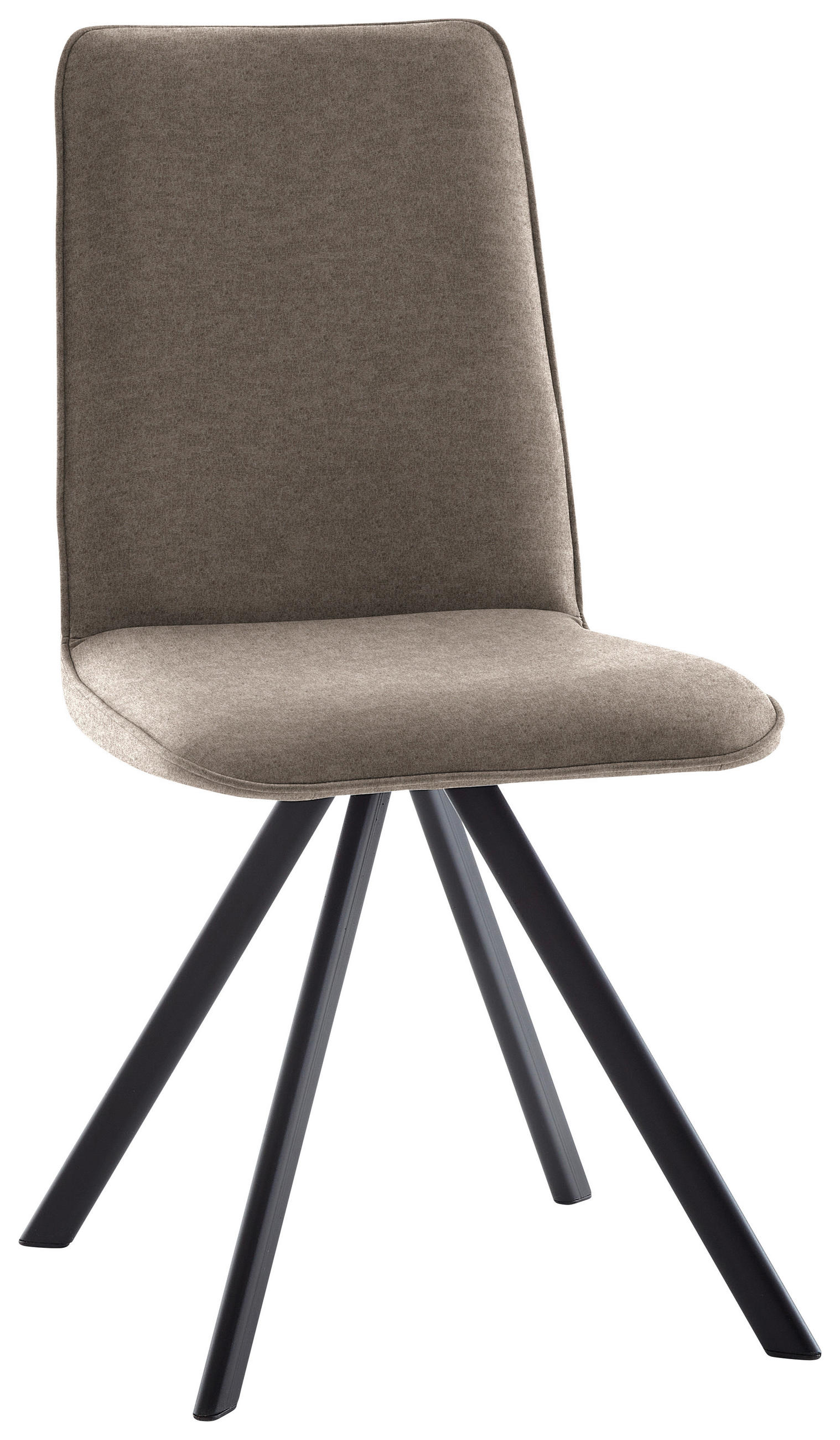 STUHL  in Eisen Flachgewebe  - Hellbraun/Schwarz, Design, Textil/Metall (48/93/60cm) - Cantus