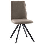 STUHL  in Eisen Flachgewebe Metall, Textil  - Hellbraun/Schwarz, Design, Textil/Metall (48/93/60cm) - Cantus