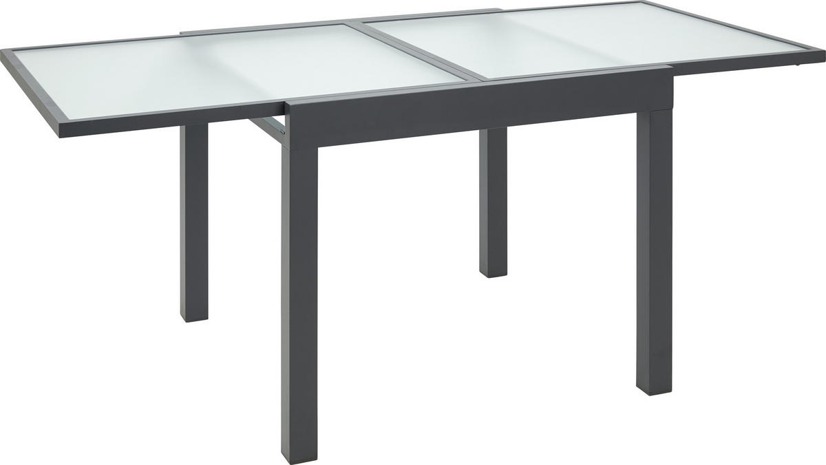 KERTI ASZTAL 90-180/90/75 cm   - antracit, Design, Üveg/fém (90-180/90/75cm) - Ambia Garden