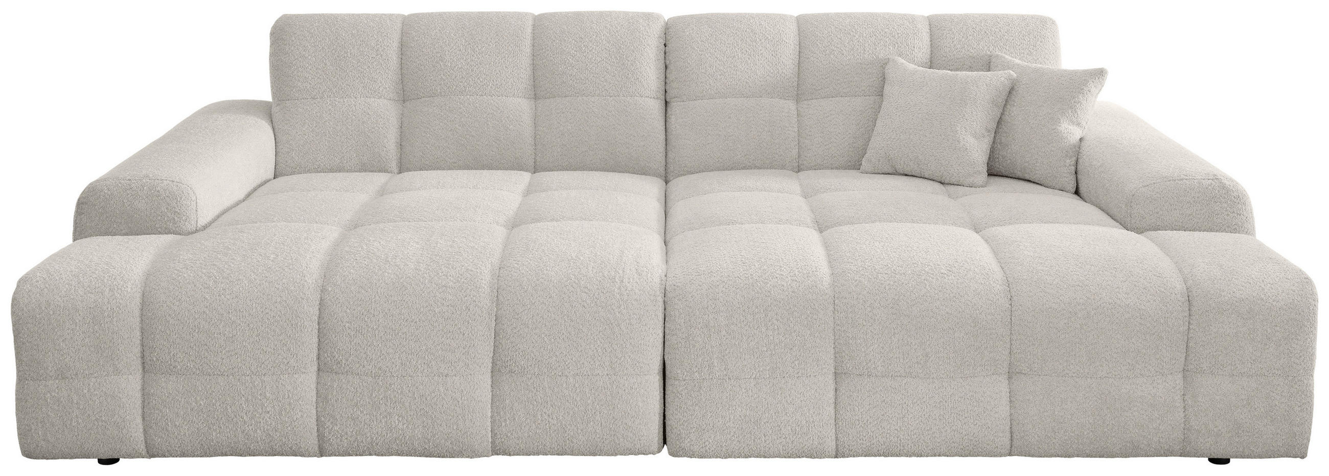BIGSOFA in Bouclé Weiß - Schwarz/Weiß, MODERN, Kunststoff/Textil (304/87/155cm) - Livetastic