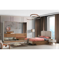 Pat 160x200 cm  in alb, maro deschis   - alb/crem, Modern, textil/material pe bază de lemn - Novel