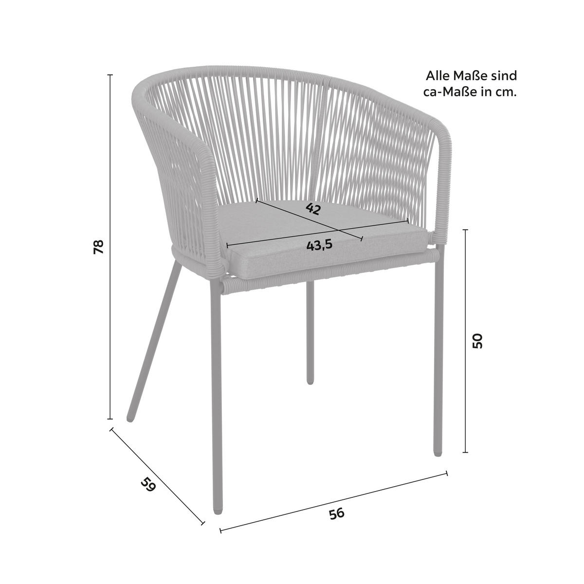 SET STOLICA ZA BAŠTU - tamnosiva, Moderno, metal/tekstil (56/78/59cm) - Bessagi Garden