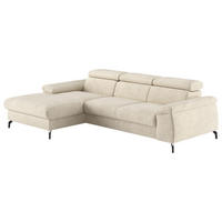 ECKSOFA in Cord Beige  - Beige/Schwarz, Design, Textil/Metall (166/244cm) - Livetastic