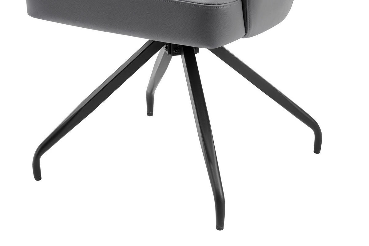 STOLICA S NASLONOM ZA RUKE  siva, crna  drvo, metal, koža      - siva/crna, Moderno, koža/drvo (57,5/83,5/63cm) - Livetastic
