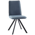 STUHL  in Eisen Flachgewebe Metall, Textil  - Schwarz/Hellblau, Design, Textil/Metall (48/93/60cm) - Cantus