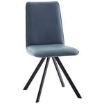 STUHL  in Eisen beschichtet Metall, Textil  - Schwarz/Hellblau, Design, Textil/Metall (48/93/60cm) - Cantus