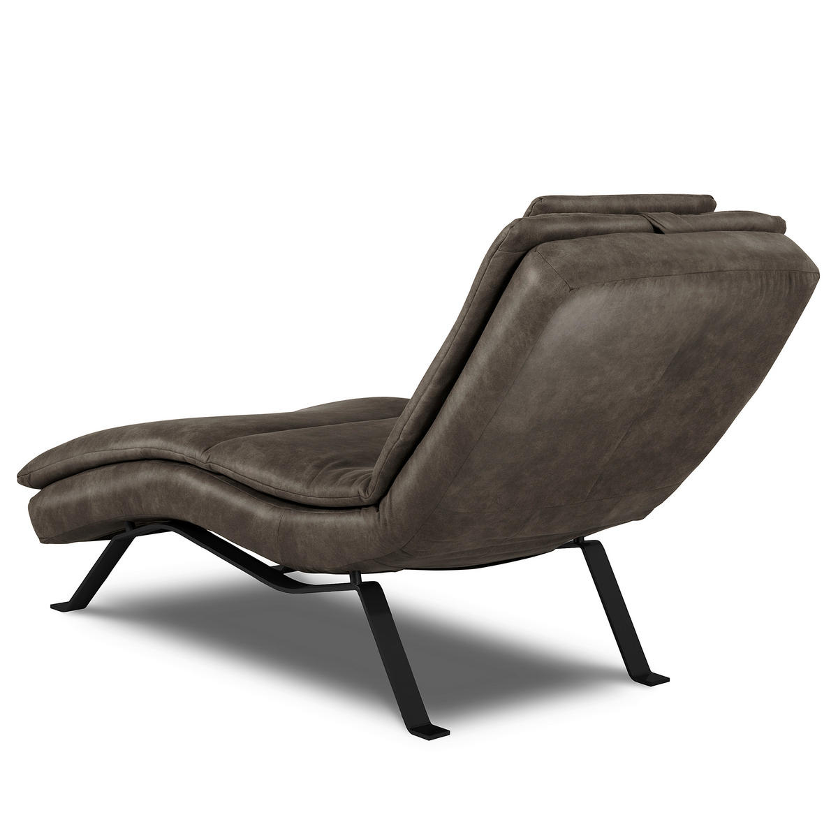 RELAXLIEGE Echtleder Fango  - Fango/Schwarz, Design, Leder/Metall (65/95/171cm) - Celina Home