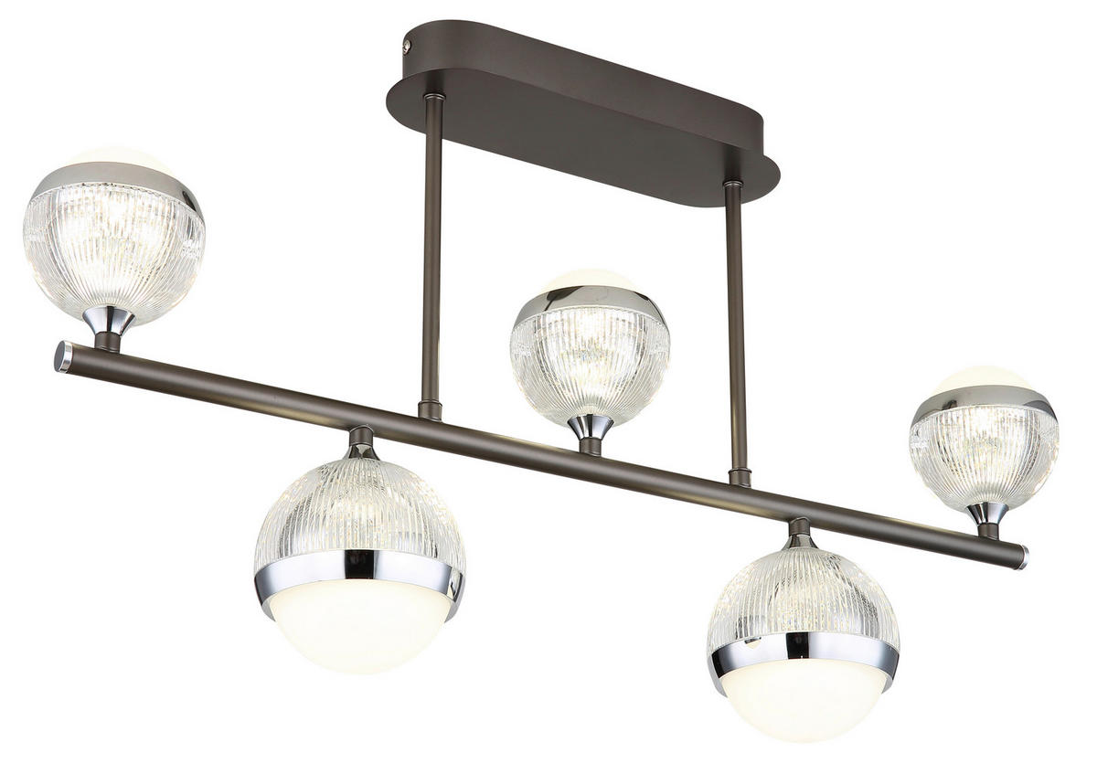 LED-DECKENLEUCHTE 65/11/37 cm   - Klar/Chromfarben, KONVENTIONELL, Kunststoff/Metall (65/11/37cm) - Globo
