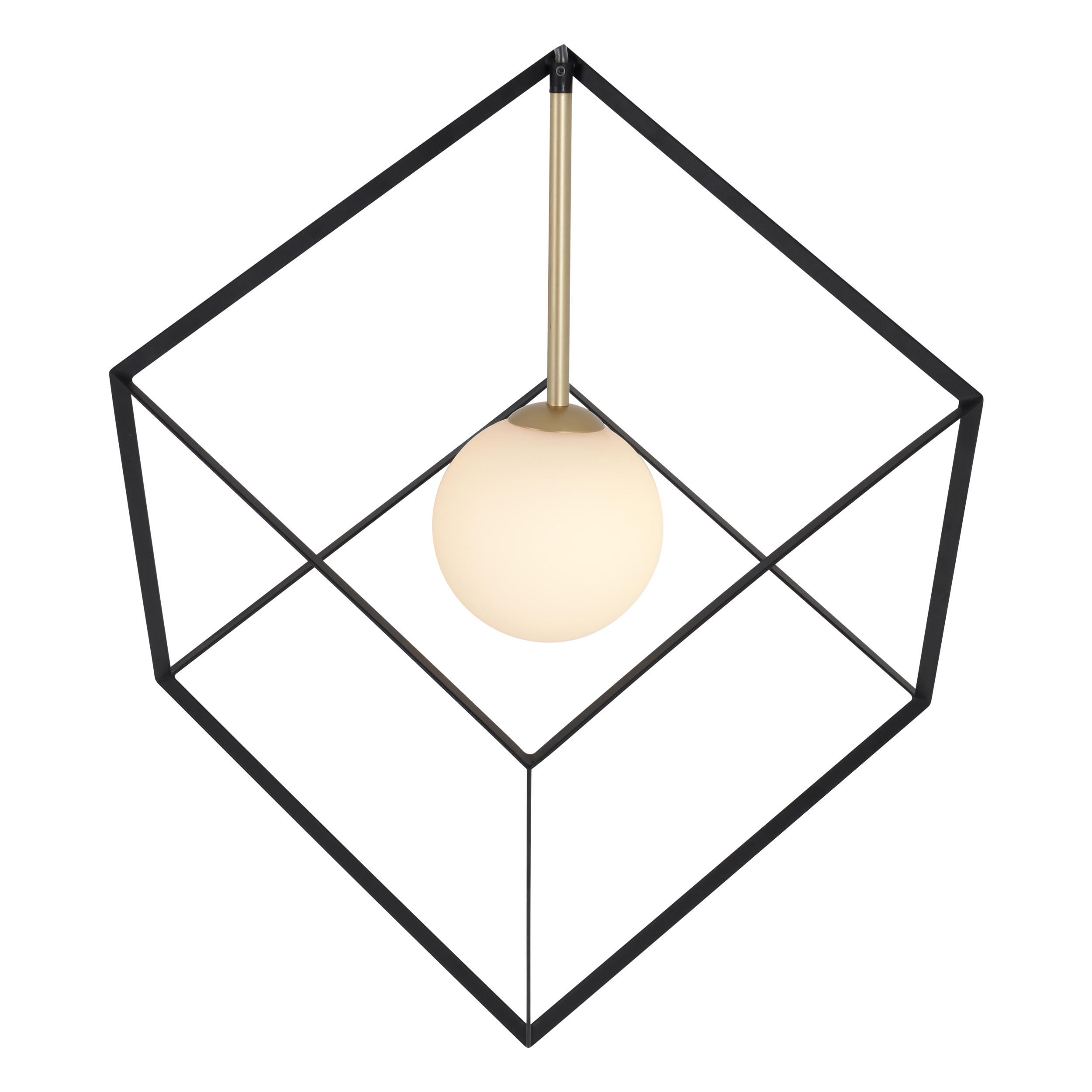 HÄNGELEUCHTE 30/130 cm   - Schwarz/Weiß, Design, Glas/Metall (30/130cm) - Näve