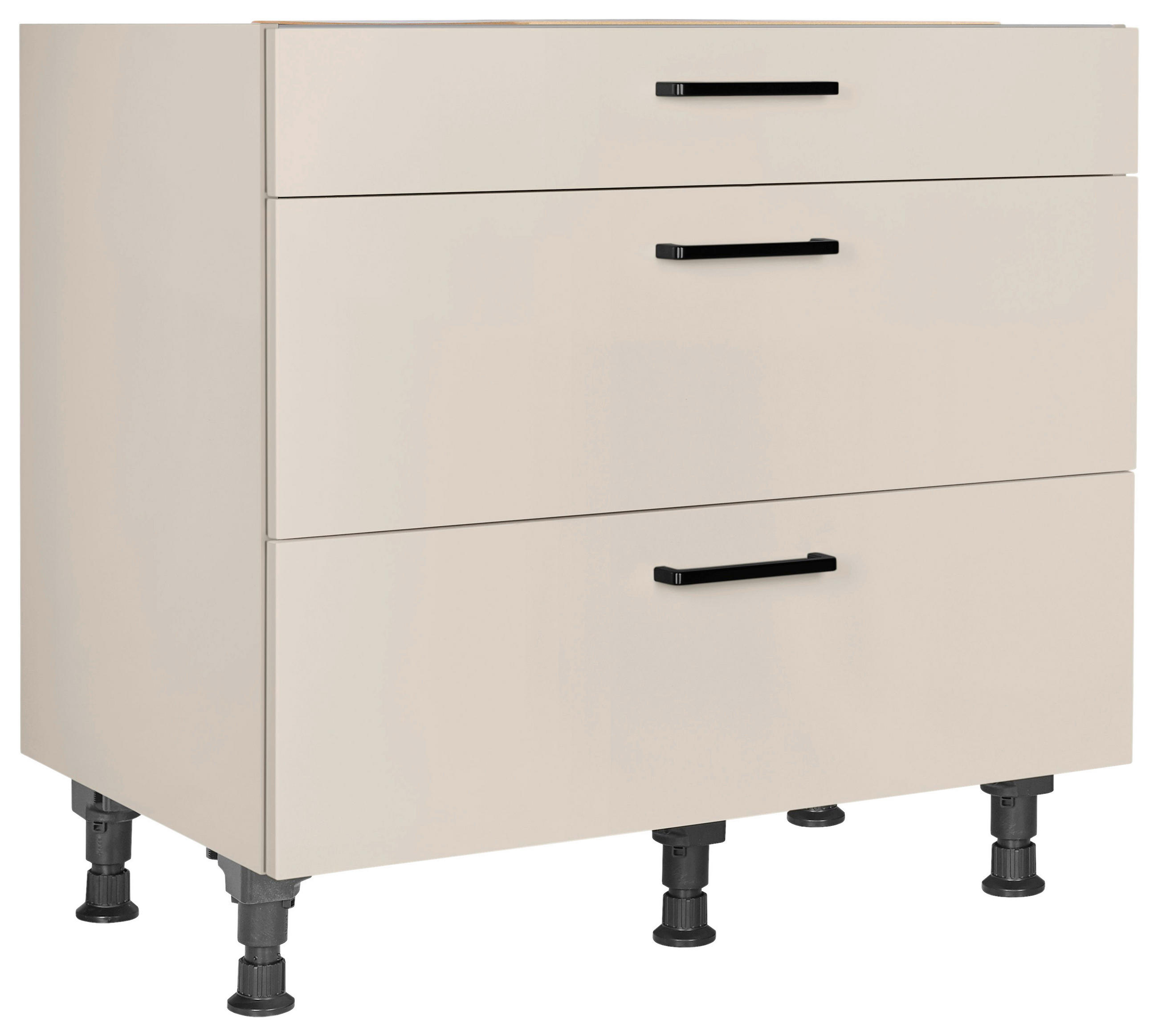 KOCHFELDUMBAUSCHRANK 90,0/87,0/56,0 cm  in Sandfarben  - Sandfarben/Schwarz, MODERN, Holzwerkstoff/Metall (90,0/87,0/56,0cm) - Nobilia