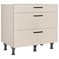KOCHFELDUMBAUSCHRANK 90,0/87,0/56,0 cm  in Sandfarben  - Sandfarben/Schwarz, MODERN, Holzwerkstoff/Metall (90,0/87,0/56,0cm) - Nobilia
