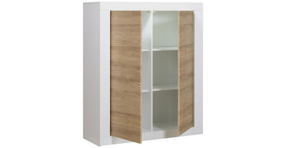 HIGHBOARD  in 121/145/45 cm  - Eichefarben/Weiß, Design, Holzwerkstoff (121/145/45cm) - Carryhome