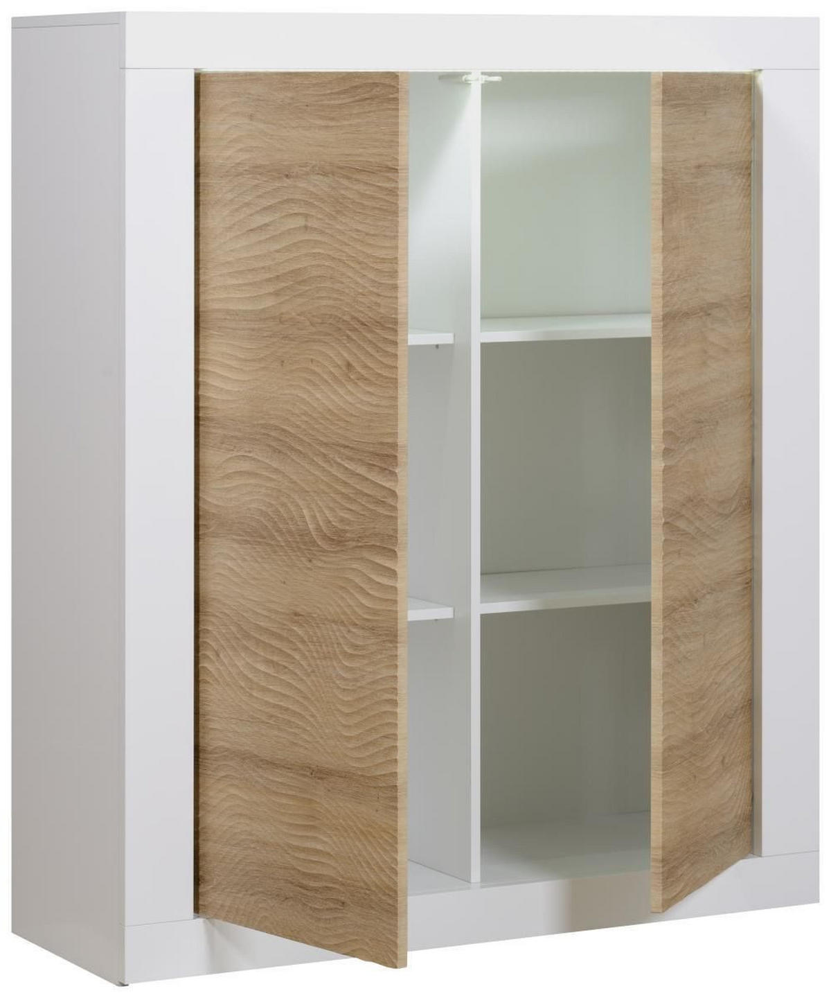 HIGHBOARD  in 121/145/45 cm  - Eichefarben/Weiß, Design, Holzwerkstoff (121/145/45cm) - Carryhome
