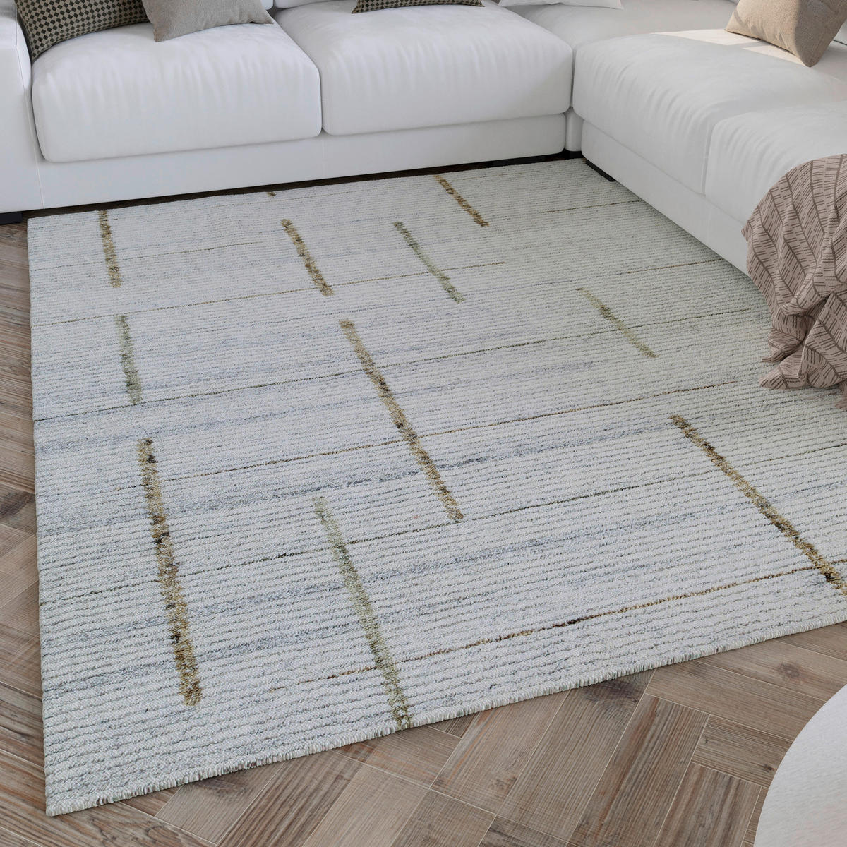 WEBTEPPICH 160/230 cm Hamptons Twentytwo Creme, Hellgrau, Sandfarben  - Sandfarben/Creme, Design, Textil (160/230cm) - WECON HOME