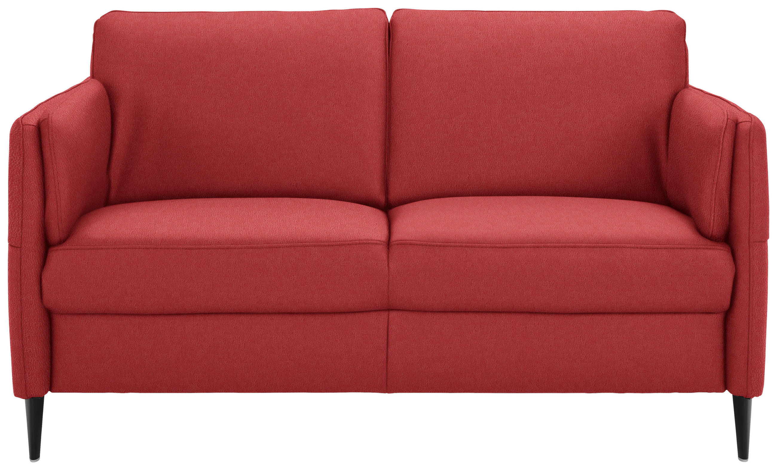 2,5-SITZER in Echtleder Rot  - Rot/Schwarz, Design, Leder/Metall (164/84/99cm) - Dieter Knoll