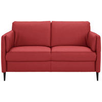 2,5-SITZER in Echtleder Rot  - Rot/Schwarz, Design, Leder/Metall (164/84/99cm) - Dieter Knoll
