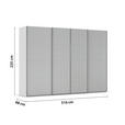 SCHWEBETÜRENSCHRANK 316/223/68 cm 4-türig Grau  - Chromfarben/Grau, Design, Holzwerkstoff/Metall (316/223/68cm) - Novel