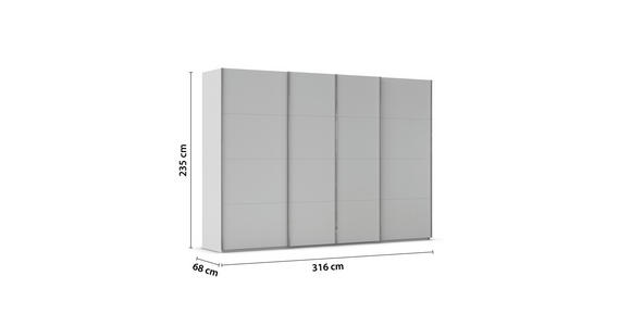SCHWEBETÜRENSCHRANK 316/223/68 cm 4-türig Grau - Chromfarben/Grau, Design, Holzwerkstoff/Metall (316/223/68cm) - Novel